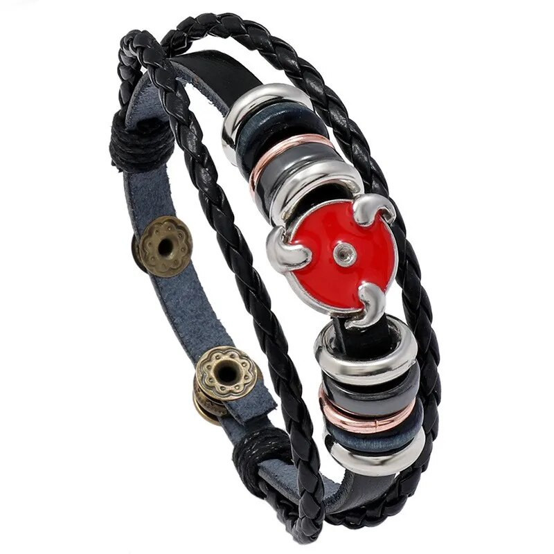 Karštas išpardavimas Anime Red Cloud Apyrankės Cosplay Akatsuki Organizacijos ženklas Vyrams Madinga apyrankė gerbėjams Papuošalai Odinė apyrankė Dovana