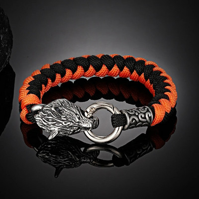 Retro Norse Odin's Wolf Survival narukvice za muškarce Viking Geri&Freki od nehrđajućeg čelika Paracord uže narukvice ručno rađeni vanjski nakit