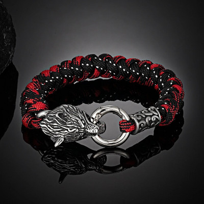 Retro Norse Odin's Wolf Survival narukvice za muškarce Viking Geri&Freki od nehrđajućeg čelika Paracord uže narukvice ručno rađeni vanjski nakit