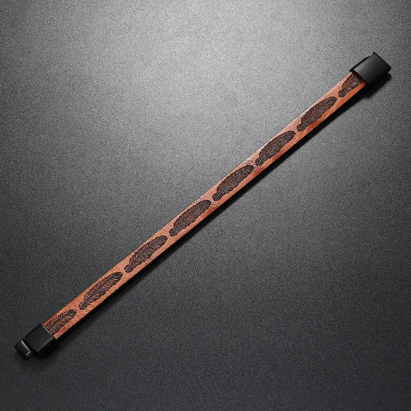 Brățară din piele de epocă pentru bărbați Brățară personalizată Trend Punk Trend Noi bărbați Cataramă magnetică Cadou de petrecere Bijuterii pentru bărbați