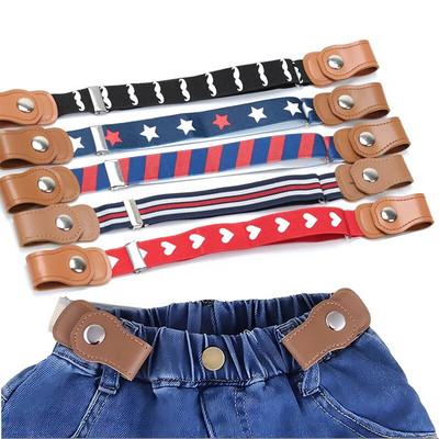Belts for Child Kids Buckle-Free Elastic No Buckle Stretch Canvas Boys Girls Adjustable Children Invisible Lazy Waistband