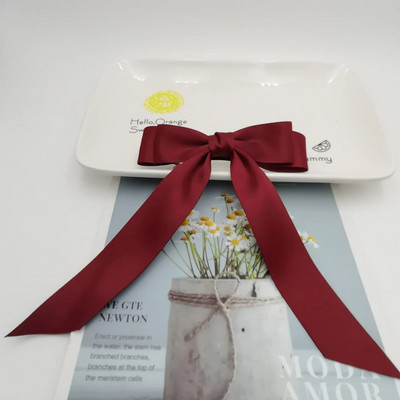 Agrafă de păr cu fundă elegantă și panglică Moda simplă, solidă, din satin, agrafă de primăvară, agrafă de păr, retro, cu agrafe, accesorii pentru păr pentru fete