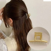 Agrafe de păr din aliaj geometrice Mini agrafe metalice pentru gheare de păr Femei Fete Agrafe mici de rechin Accesorii pentru păr de crab de culoare aurie
