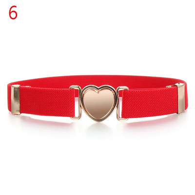 Μόδα Πολύχρωμες Παιδικές Ελαστικές Ζώνες Ρυθμιζόμενα Κοριτσίστικα Φορέματα Ζώνη μέσης Stretch Ζώνη Καρδιά Διακόσμηση Αξεσουάρ ρούχων