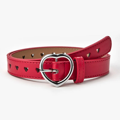 Bērnu PU ādas jostas bērniem Jauka mīlestība sirds sprādzes jostasvieta Y2k jostasvieta Luksusa dizainera Love Heart Eyelet jostas josta