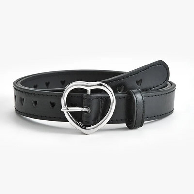 Bērnu PU ādas jostas bērniem Jauka mīlestība sirds sprādzes jostasvieta Y2k jostasvieta Luksusa dizainera Love Heart Eyelet jostas josta