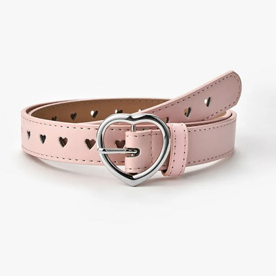 Bērnu PU ādas jostas bērniem Jauka mīlestība sirds sprādzes jostasvieta Y2k jostasvieta Luksusa dizainera Love Heart Eyelet jostas josta