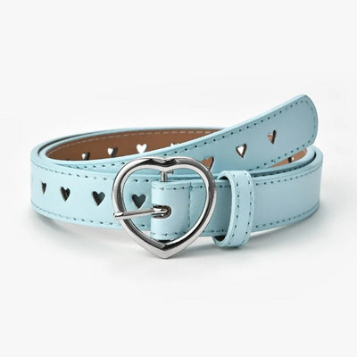 Bērnu PU ādas jostas bērniem Jauka mīlestība sirds sprādzes jostasvieta Y2k jostasvieta Luksusa dizainera Love Heart Eyelet jostas josta
