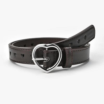 Bērnu PU ādas jostas bērniem Jauka mīlestība sirds sprādzes jostasvieta Y2k jostasvieta Luksusa dizainera Love Heart Eyelet jostas josta