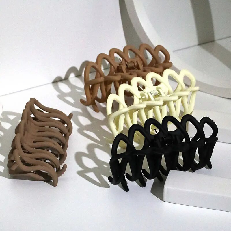 Korėjos Ins Fashion Plastikiniai neutralūs kavos plaukų segtukai Moteriški Aksesuarai Geometrija Galvos apdangalas Pagaunamas krabas Plaukų segtukai Dovanos