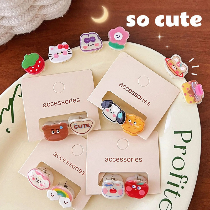 2 kom. Mini slatke dječje kandže za kosu Ljeto Kawaii crtani šiške Ukosnica za djevojčice Cvjetne kandže za kosu Dodaci za kosu za djevojčice
