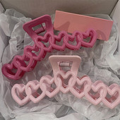 2023 Nou Y2k Dopamină Fată Modă Culoare Roz Hollow Geometric Star Inimă Agrafe de păr Femei Gheare de păr Cross Band Bandă Rechin Clip