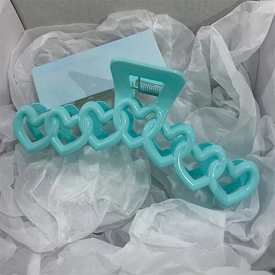 2023 Nou Y2k Dopamină Fată Modă Culoare Roz Hollow Geometric Star Inimă Agrafe de păr Femei Gheare de păr Cross Band Bandă Rechin Clip