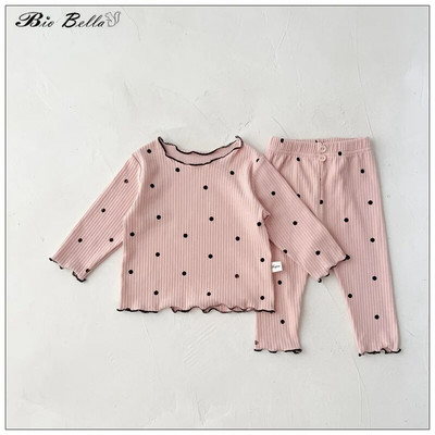 Pijamale pentru fete nou-născute, 100% bumbac, haine pentru fetiță, cu mâneci lungi, topuri + pantaloni, 1 2 3 ani, haine pentru fete mici, costum ținute 2022