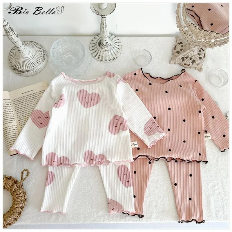 Pijamale pentru fete nou-născute, 100% bumbac, haine pentru fetiță, cu mâneci lungi, topuri + pantaloni, 1 2 3 ani, haine pentru fete mici, costum ținute 2022