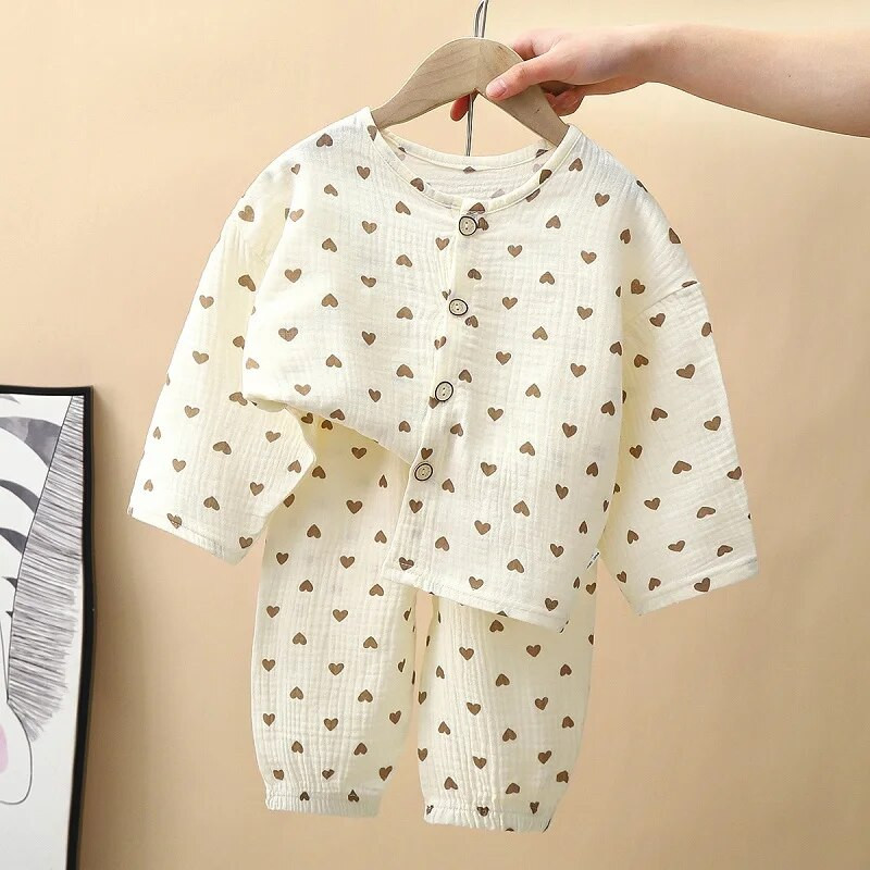 Set de pijamale din bumbac, fetiță, băiat, cămașă + pantaloni, 2 buc. Sugar, copil mic, îmbrăcăminte de dormit pentru copii, design de desene animate, costum pentru acasă, haine pentru bebeluși 1-12 ani