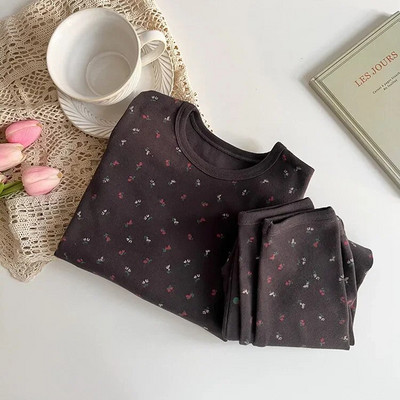 Vaikiškas pižamų rinkinys Rudeninis animacinis filmukas ilgomis rankovėmis medvilniniai berniukų miego rūbai madingi mergaičių naktinių drabužių komplektai