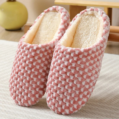 Winter Furry Suede Women Slippers Flip Flop Silent Slippers Dot Wedding Shoes Lovers Home Slipper Couple Indoor Anti Slip Shoes