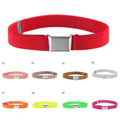 Unisex laste vöö reguleeritav elastne lõuendist vöökoht puhta värviga veniv vöörihmad Laste ruudu lihtsad pandlad vöörihmad