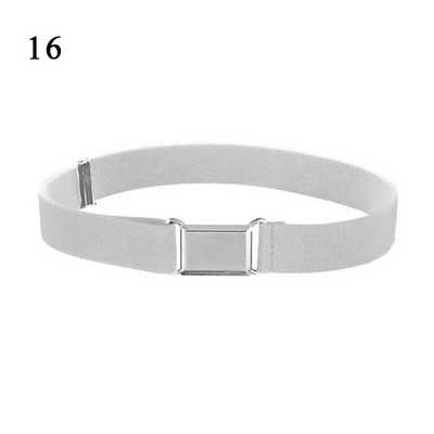 Unisex laste vöö reguleeritav elastne lõuendist vöökoht puhta värviga veniv vöörihmad Laste ruudu lihtsad pandlad vöörihmad