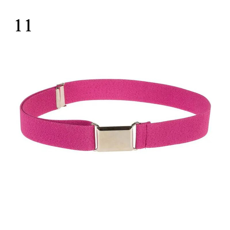 Unisex laste vöö reguleeritav elastne lõuendist vöökoht puhta värviga veniv vöörihmad Laste ruudu lihtsad pandlad vöörihmad