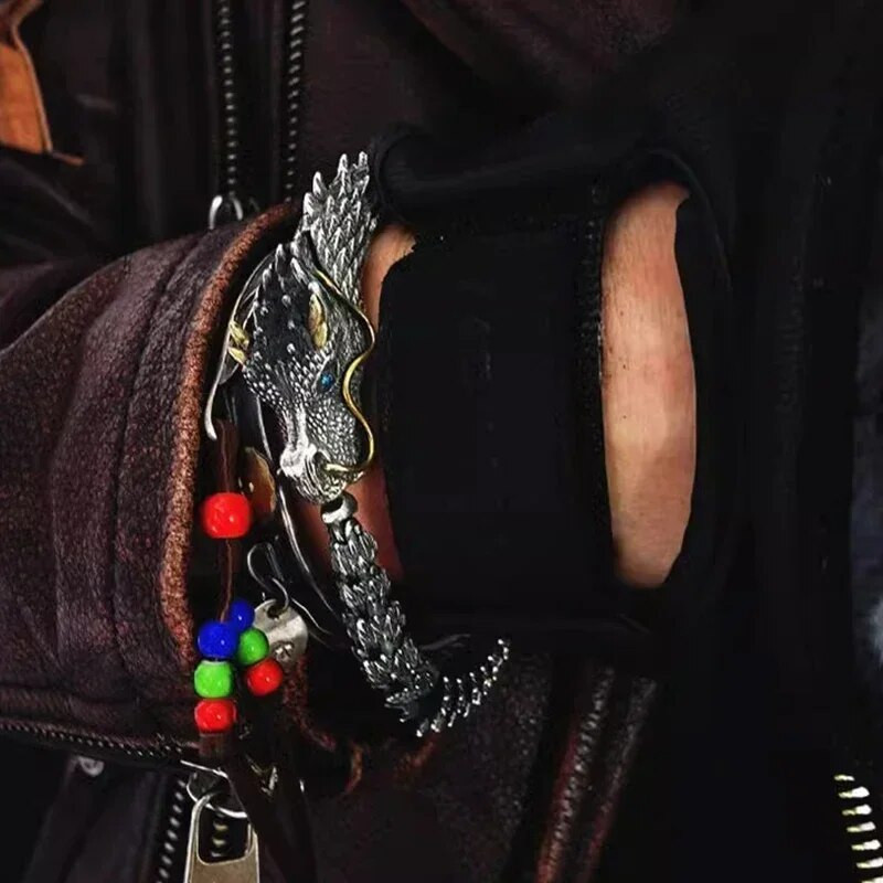 Brățară cu dragon inteligent la nivel de colecție, personalitate la modă, dominatoare, retro, brățări tridimensionale lucrate manual