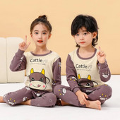 Pijamale pentru băieți Pijama pentru copii Seturi de pijamale pentru copii mici Fete Lenjerie de dormit din desene animate Copii Lenjerie de noapte din bumbac Pjs cu mânecă lungă de primăvară