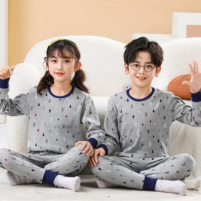 Pijamale pentru băieți Pijama pentru copii Seturi de pijamale pentru copii mici Fete Lenjerie de dormit din desene animate Copii Lenjerie de noapte din bumbac Pjs cu mânecă lungă de primăvară
