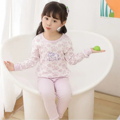 Pijamale pentru băieți Pijama pentru copii Seturi de pijamale pentru copii mici Fete Lenjerie de dormit din desene animate Copii Lenjerie de noapte din bumbac Pjs cu mânecă lungă de primăvară