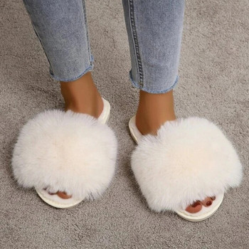 Нови дамски чехли от 2023 г. Зимни прости дамски обувки с мека кожа Меки домашни дамски чехли от изкуствена кожа Топли дамски обувки за спалня и свободно време