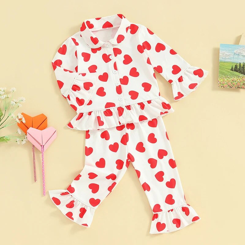 1–6 m. vaikiški pižamos rinkiniai, skirti Valentino širdele
