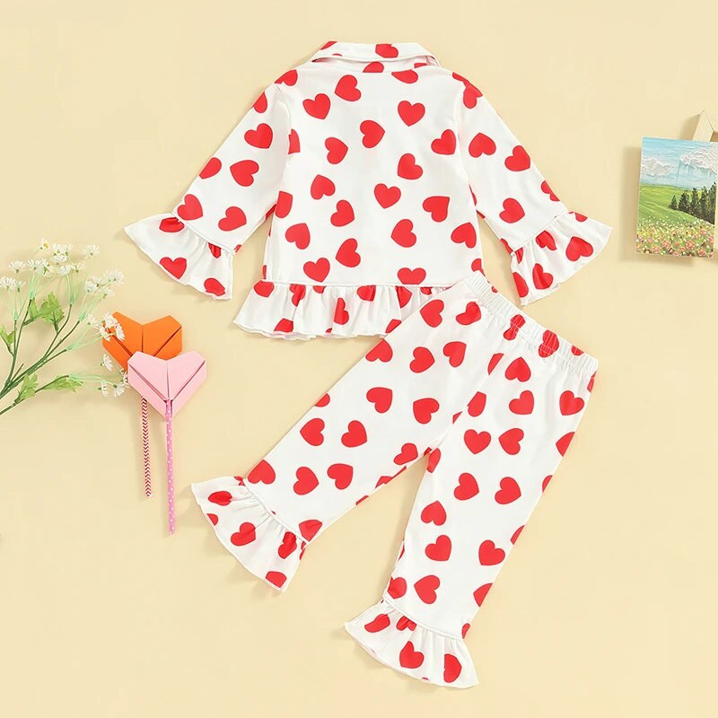 1–6 m. vaikiški pižamos rinkiniai, skirti Valentino širdele