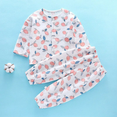 Copii Băieți Fete Pijamale 2023 Vară Bumbac In Subțire Desene Animat Topuri cu mâneci trei sferturi cu pantaloni Seturi de îmbrăcăminte pentru dormit pentru bebeluși