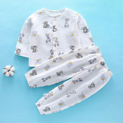 Copii Băieți Fete Pijamale 2023 Vară Bumbac In Subțire Desene Animat Topuri cu mâneci trei sferturi cu pantaloni Seturi de îmbrăcăminte pentru dormit pentru bebeluși