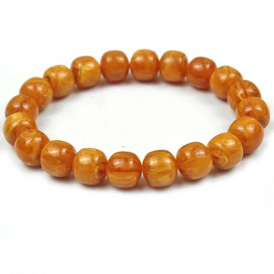 10 mm gintaro mineralinio gintaro seno bičių vaško statinės formos originalios akmens formos vyrai dovanoja draugams geltonus apvalius karoliukus Budos apyrankė