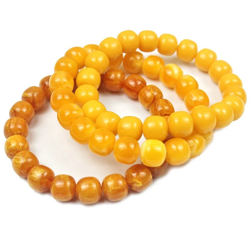 10 mm gintaro mineralinio gintaro seno bičių vaško statinės formos originalios akmens formos vyrai dovanoja draugams geltonus apvalius karoliukus Budos apyrankė