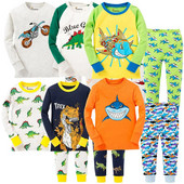 Seturi de pijamale cu căpșuni pentru fete, 100% bumbac, pijamale cu mâneci întregi pentru copii, pijamale pentru animale, pijamale pentru copii, pijamale cu desene animate pentru băieți