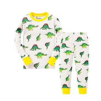 Комплекти ягодови пижами за момичета Бебешки спално облекло с цял ръкав от 100% памук Детско нощно облекло с животни Детски пижами Пижами за момчета Карикатурни пижами