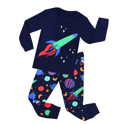 Seturi de pijamale cu căpșuni pentru fete, 100% bumbac, pijamale cu mâneci întregi pentru copii, pijamale pentru animale, pijamale pentru copii, pijamale cu desene animate pentru băieți
