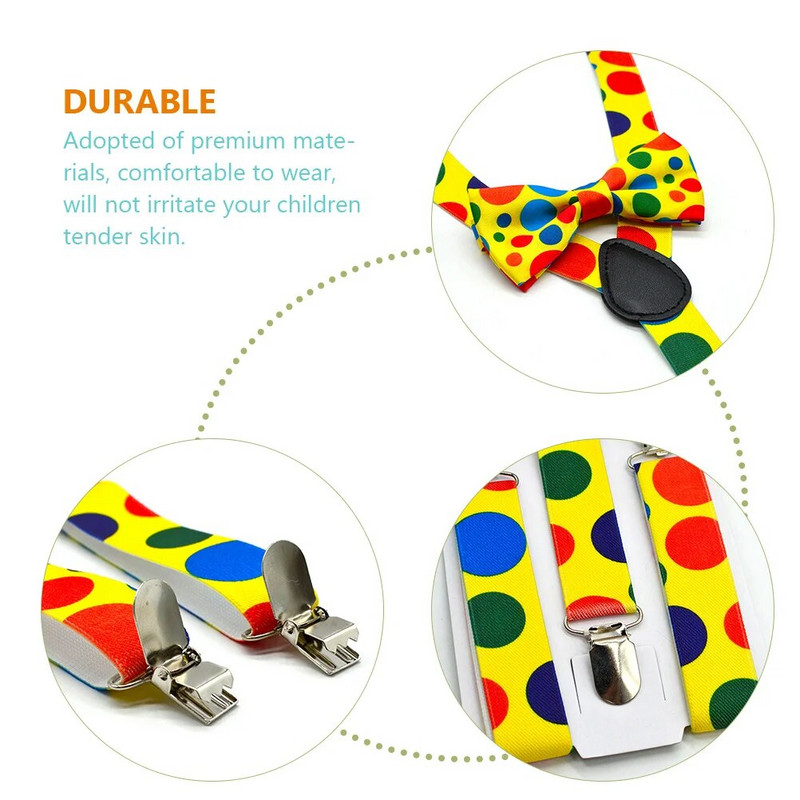 Klouni kostüümide rekvisiidid täpiline kikilipsu vöö Halloweeni kostüümid lastele väikelaste ripatsid