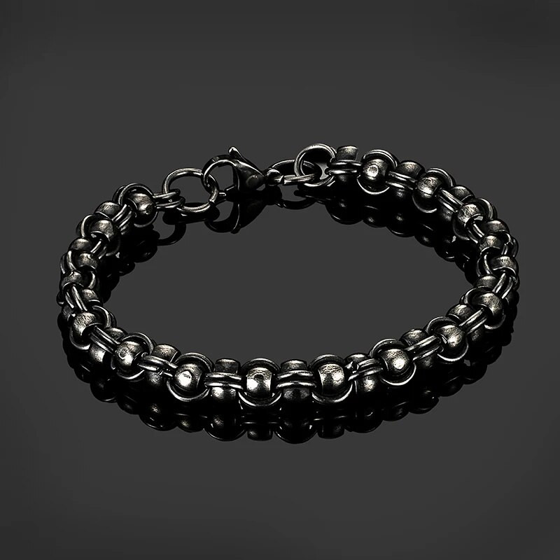 MKENDN Brățară cu lanț de zale pentru motociclist, creativă, vintage, lucrată manual, punk rock, din oțel inoxidabil, accesorii pentru bijuterii pentru motociclete, cadouri