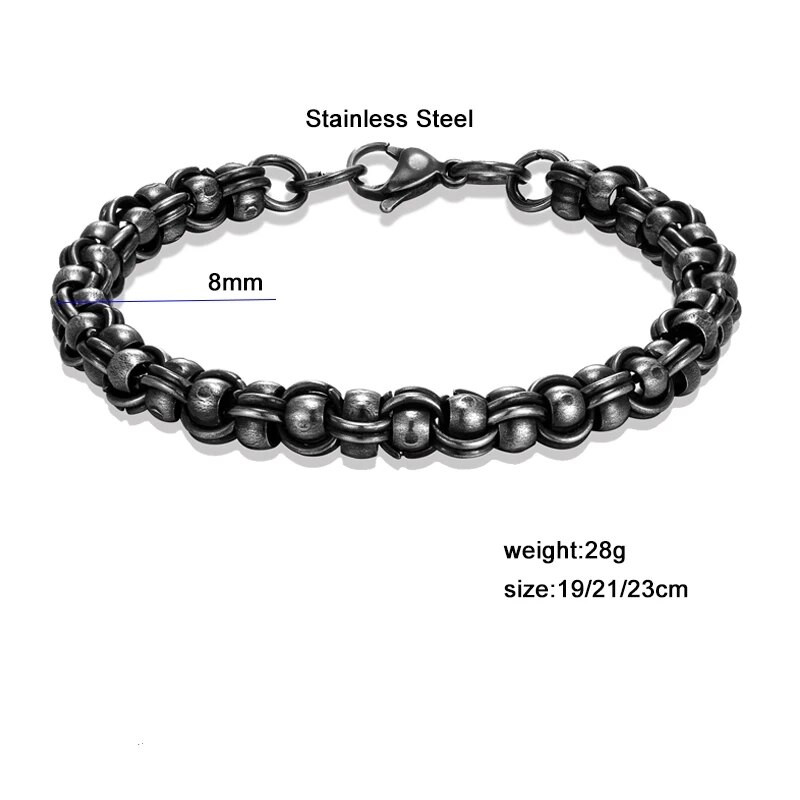 MKENDN Brățară cu lanț de zale pentru motociclist, creativă, vintage, lucrată manual, punk rock, din oțel inoxidabil, accesorii pentru bijuterii pentru motociclete, cadouri