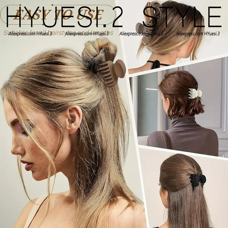 Απλά μίνι γεωμετρικά νύχια μαλλιών ματ μονόχρωμα αντιολισθητικά κλιπ διπλής στρώσης σαγόνι καρχαρία για γυναίκες κορίτσια λεπτά/μέσα λεπτά μαλλιά