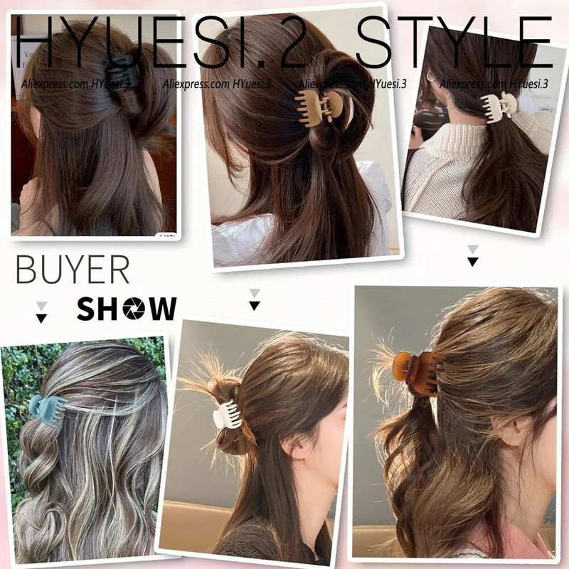 Απλά μίνι γεωμετρικά νύχια μαλλιών ματ μονόχρωμα αντιολισθητικά κλιπ διπλής στρώσης σαγόνι καρχαρία για γυναίκες κορίτσια λεπτά/μέσα λεπτά μαλλιά