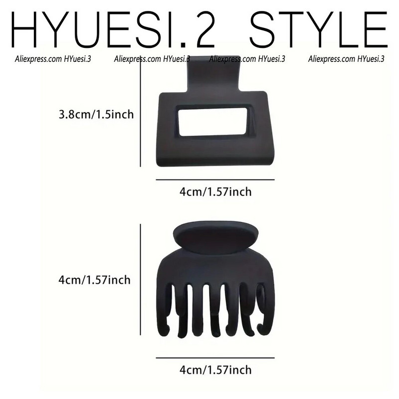 Απλά μίνι γεωμετρικά νύχια μαλλιών ματ μονόχρωμα αντιολισθητικά κλιπ διπλής στρώσης σαγόνι καρχαρία για γυναίκες κορίτσια λεπτά/μέσα λεπτά μαλλιά