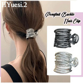 Gheare de păr metalice neregulate de modă Femei Fete Vară Suport puternic antiderapant Agrafă de păr cu cataramă în coadă de cal înaltă pentru păr lung și gros