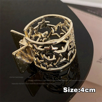 Gheare de păr metalice neregulate de modă Femei Fete Vară Suport puternic antiderapant Agrafă de păr cu cataramă în coadă de cal înaltă pentru păr lung și gros