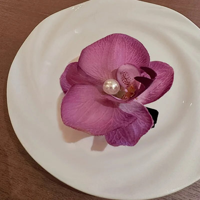 Prantsuse vana lilla liblikas lilled pärlitega juuksetukk, klambrid naistele tüdrukutele kaunistus juukseküüs juuksenõelad pross juuste aksessuaarid