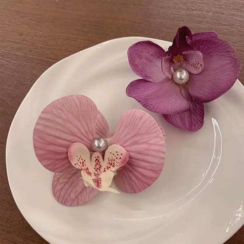 Prantsuse vana lilla liblikas lilled pärlitega juuksetukk, klambrid naistele tüdrukutele kaunistus juukseküüs juuksenõelad pross juuste aksessuaarid