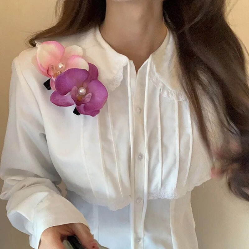 Prantsuse vana lilla liblikas lilled pärlitega juuksetukk, klambrid naistele tüdrukutele kaunistus juukseküüs juuksenõelad pross juuste aksessuaarid